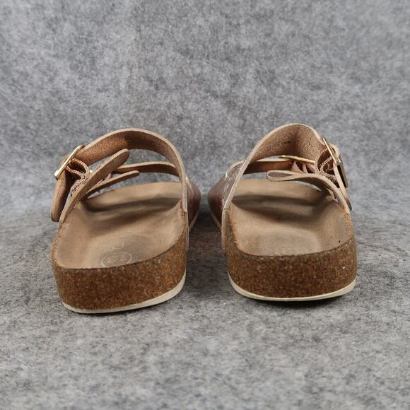 Cat & Jack Shoes Kids 13 Sandals Slides Double Strap Casual Slip On Metallic - Picture 4 of 10